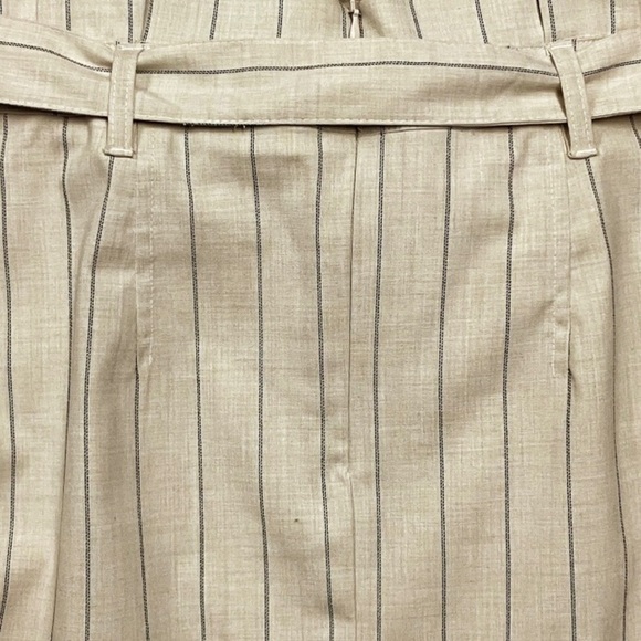 BANANA REPUBLIC Straight Skirt Women’s SZ Petite 00P Beige Pinstripe Tie Belt - Picture 5 of 7